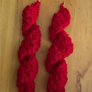 Vibrant Red Crochet Hair Accessories